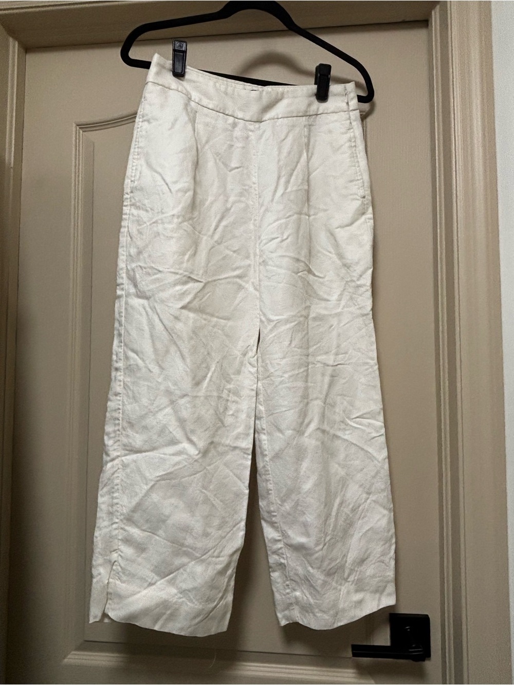 Women’s J Crew white linen lined pants